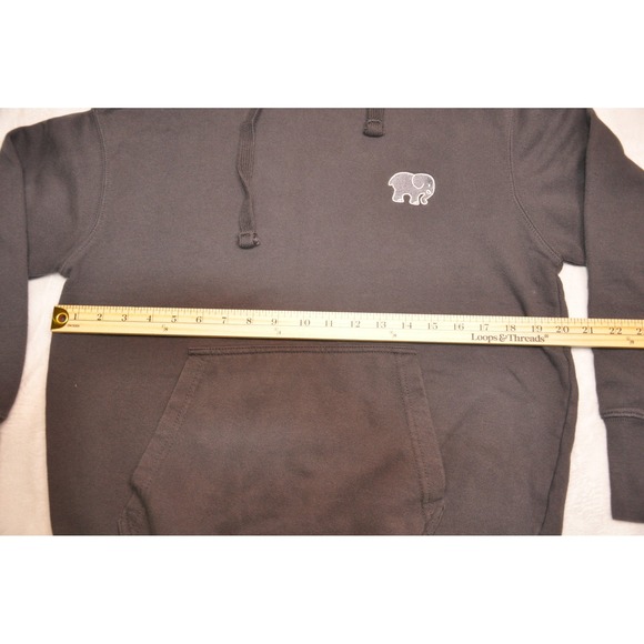 Ivory Ella Hoodie Womens Extra Small Gray Elephant Logo Pullover Kangaroo Pocket - Picture 7 of 9